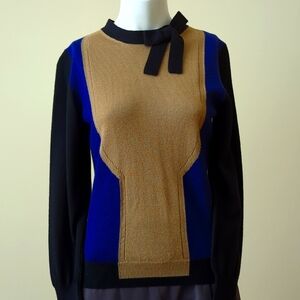 Love Moschino Black and Tan Crew Neck Sweater